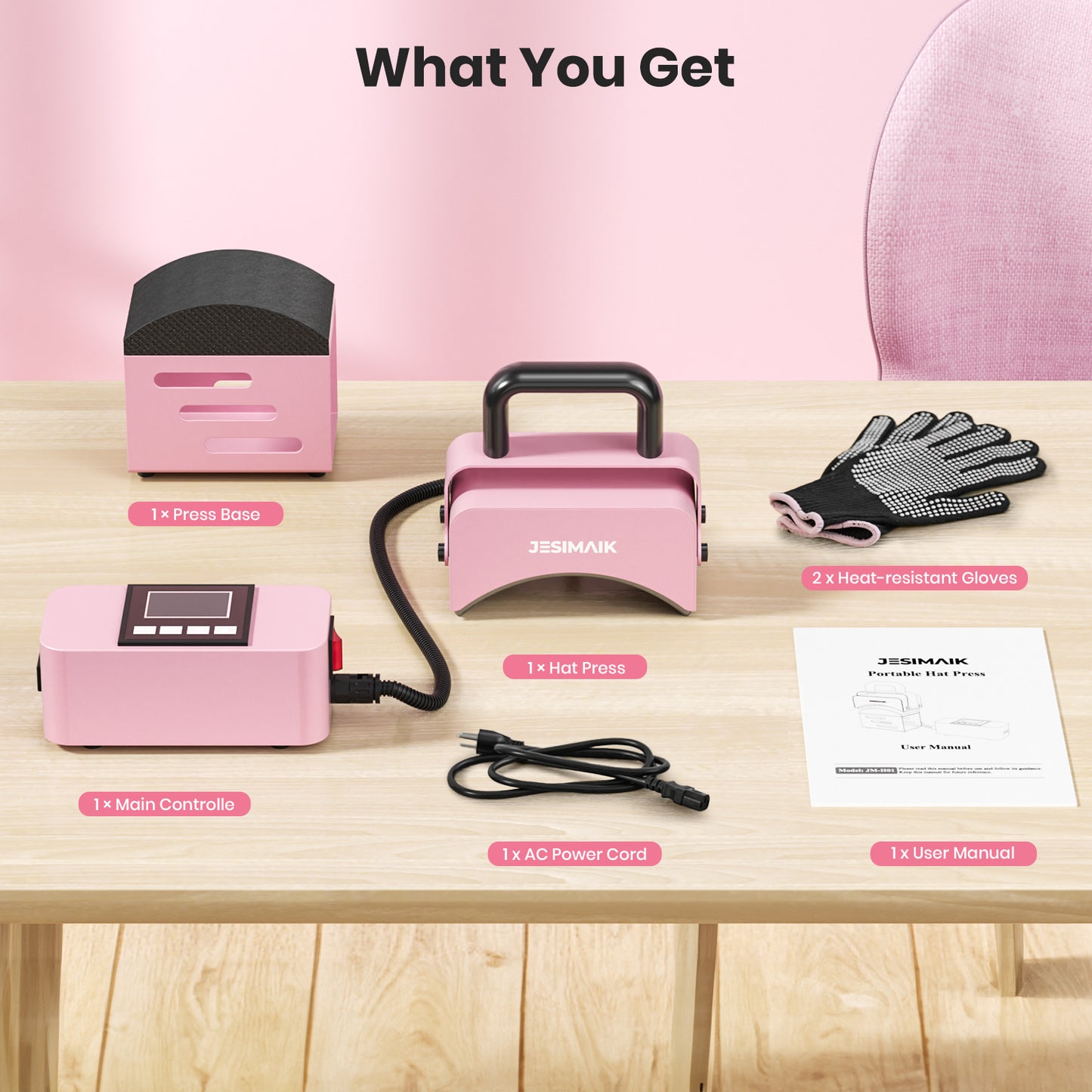 Pink Heat Press Machine for Caps