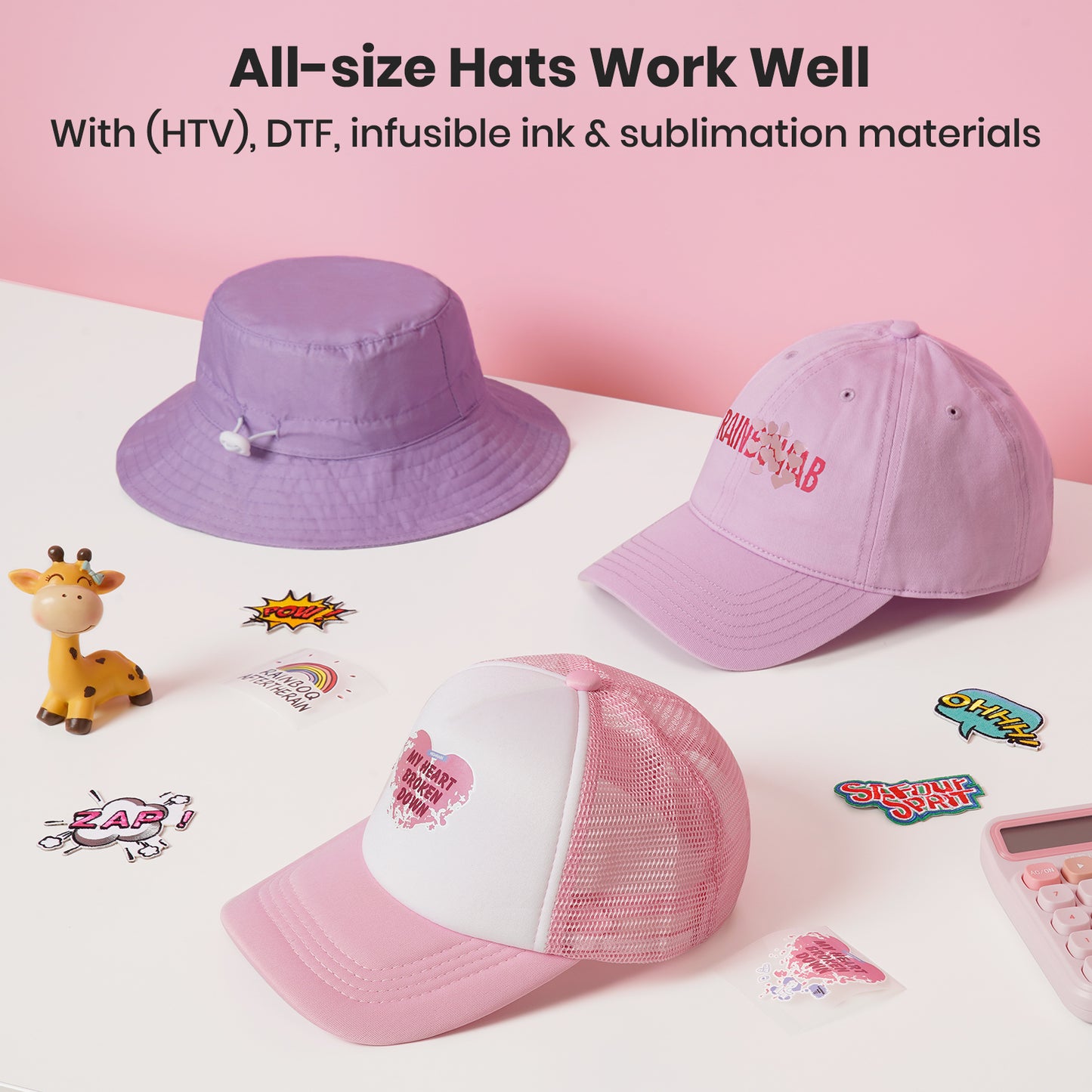 Pink Heat Press Machine for Caps