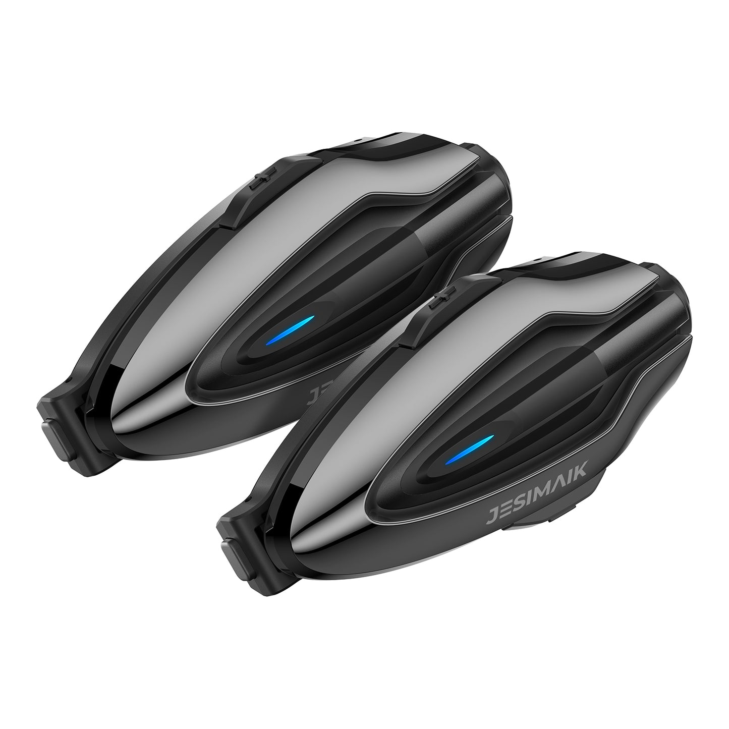 JESIMAIK Motorcycle Helmet Bluetooth Headset, Magnet Helmet Communication System, 10 Riders Mesh Motorcycle Intercom, Multitasking Audio, Music Sharing, Universal Pairing, FM Radio, Black, (2Pack)