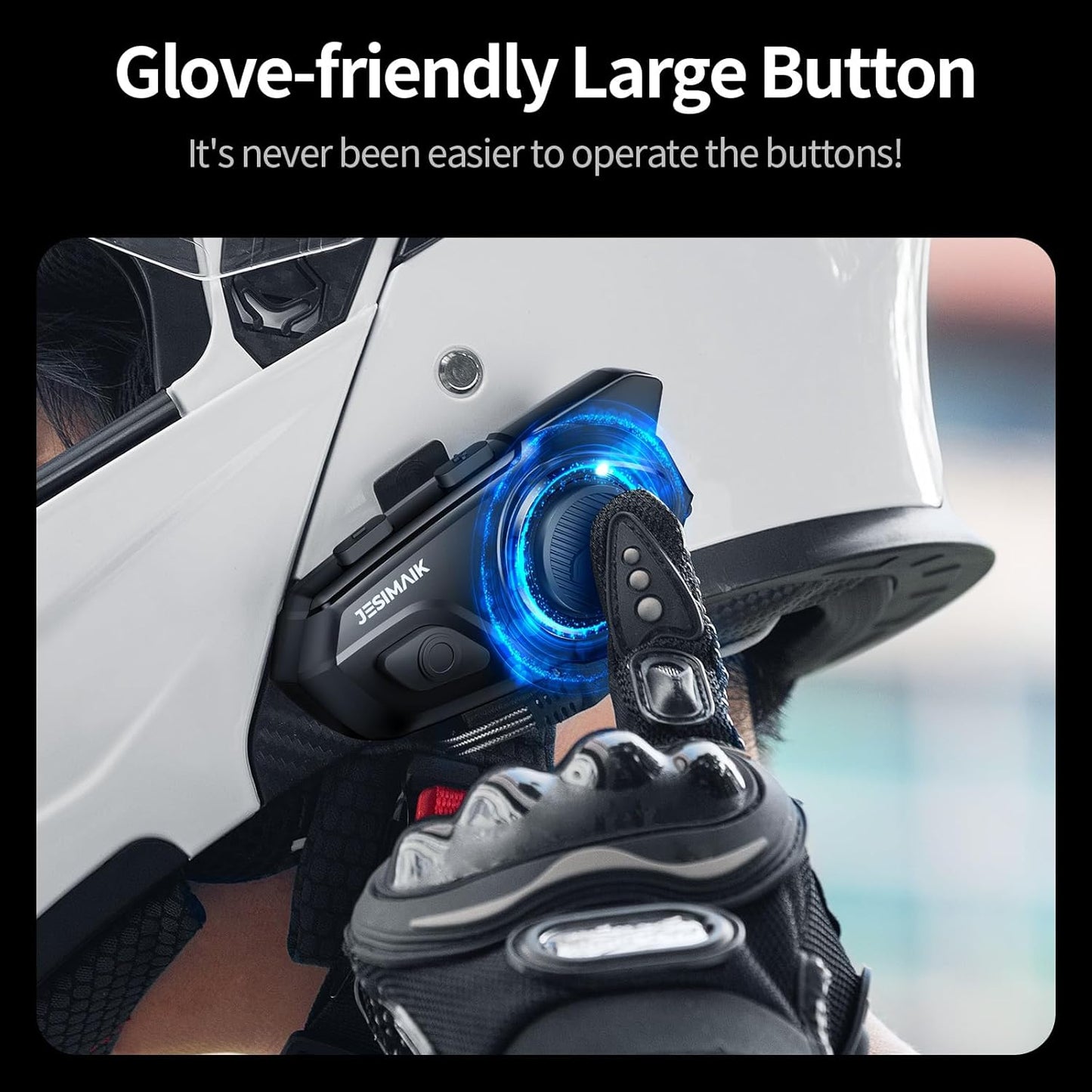 Motorcycle Helmet Bluetooth Headset, 10 Way 2000M Helmet Communication System, Multitasking Audio Motorcycle Intercom, 2 Mics&40mm Speaker, Stereo Sound Helmet Radio, Motorcycle Accessories, 2 Pack