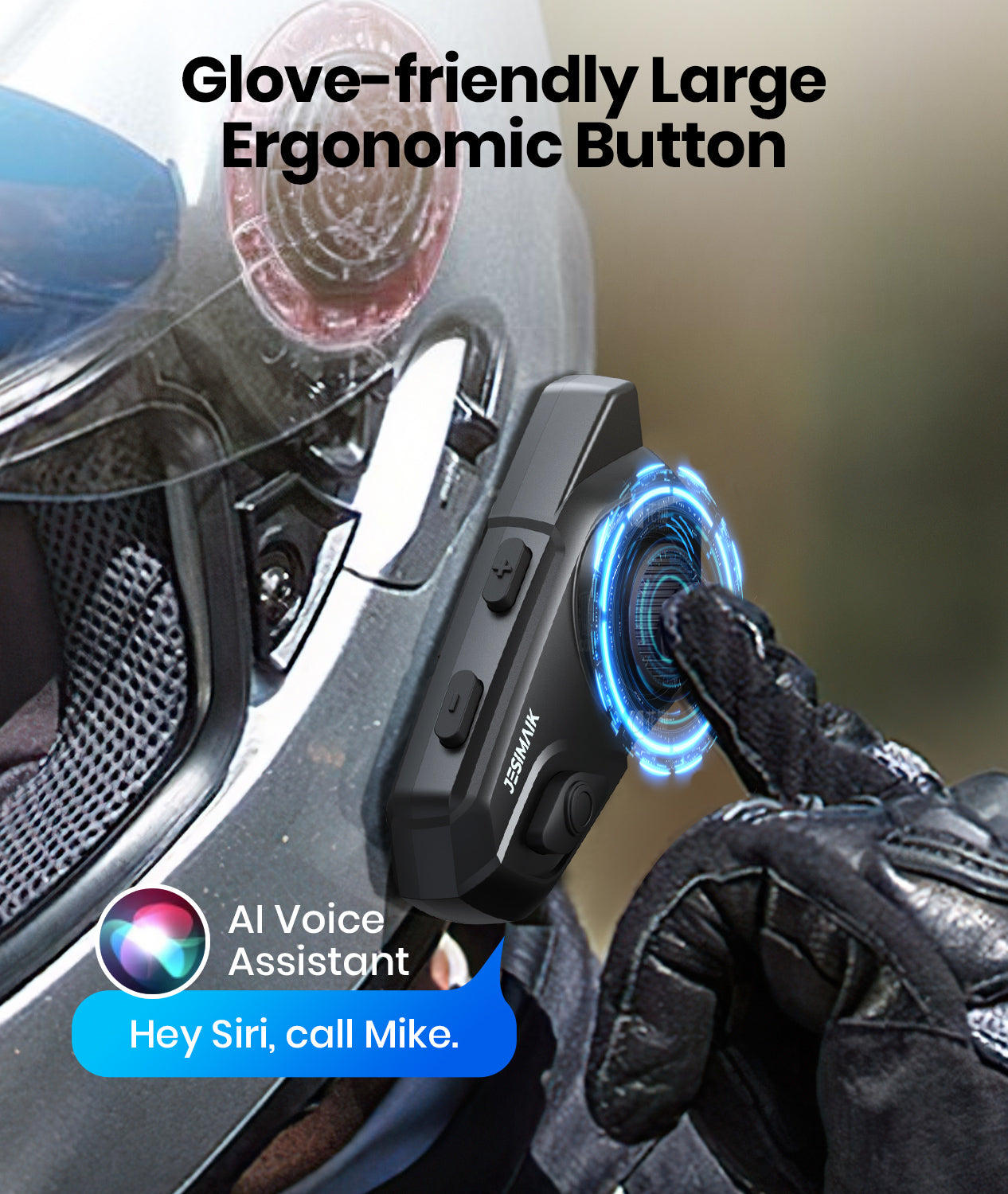 Motorcycle Bluetooth Headset, Dual Chips for Multitasking Audio, 10 Riders Pairing 2000M Motorcycle Helmet Bluetooth Intercom System, HiFi Sound/Music Sharing/AI Voice/FM/Noise Reduction