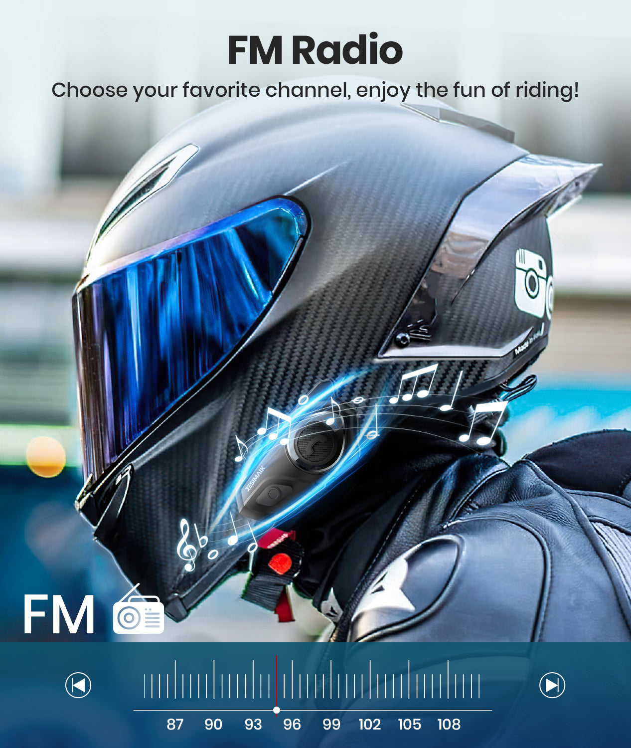 Motorcycle Bluetooth Headset, Dual Chips for Multitasking Audio, 10 Riders Pairing 2000M Motorcycle Helmet Bluetooth Intercom System, HiFi Sound/Music Sharing/AI Voice/FM/Noise Reduction